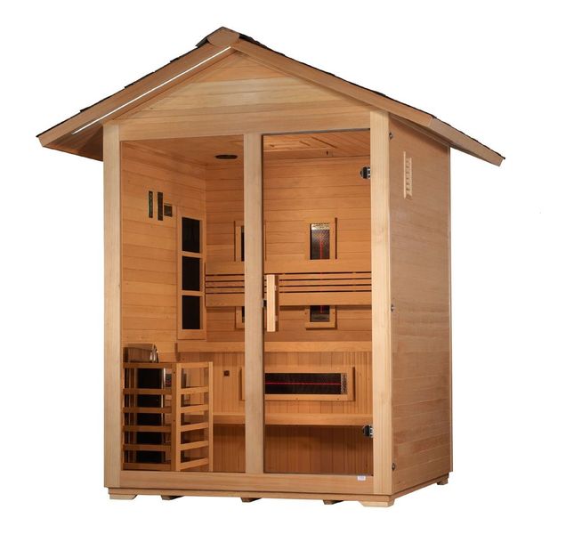 Golden Designs "Carinthia" 3 Person Full Spectrum PureTech™ Outdoor Hybrid Sauna