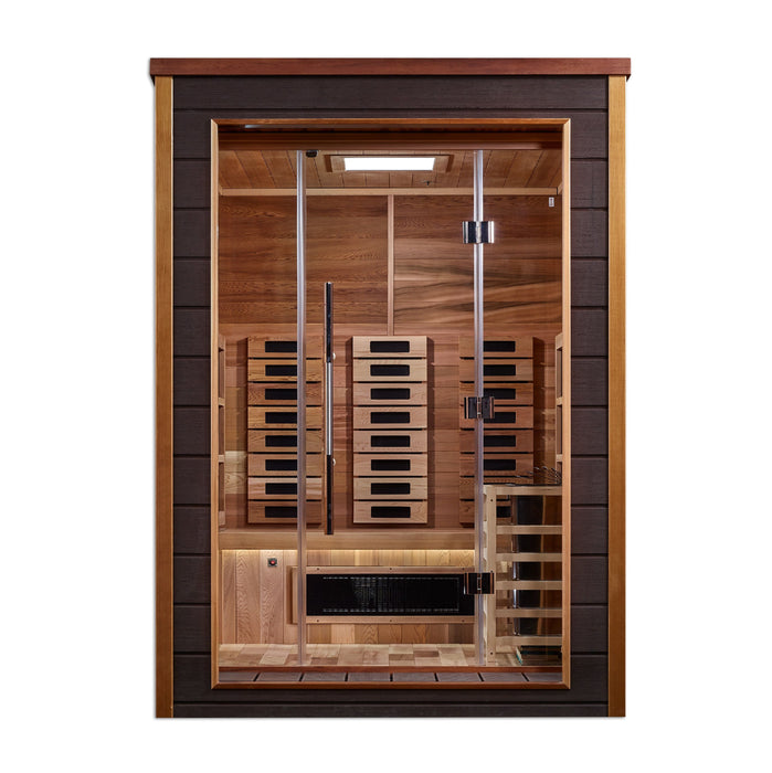 Golden Designs "Nora" 2 Person Full Spectrum PureTech™ Hybrid Indoor/Outdoor Sauna