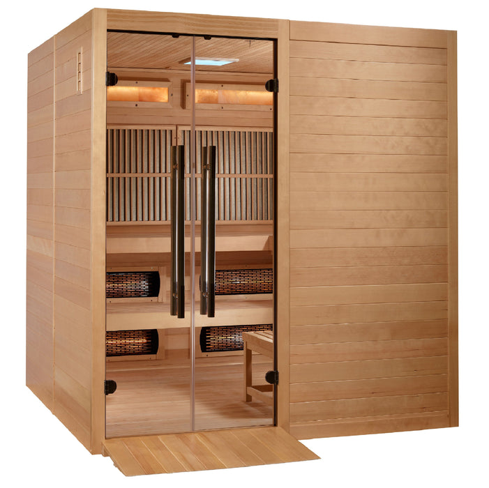 Golden Designs "Toledo" 6 Per Hybrid Sauna Indoor Full Spectrum Infrared and Traditional Sauna
