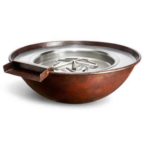 HPC Fire Inspired Copper Tempe Fire and Water Bowl