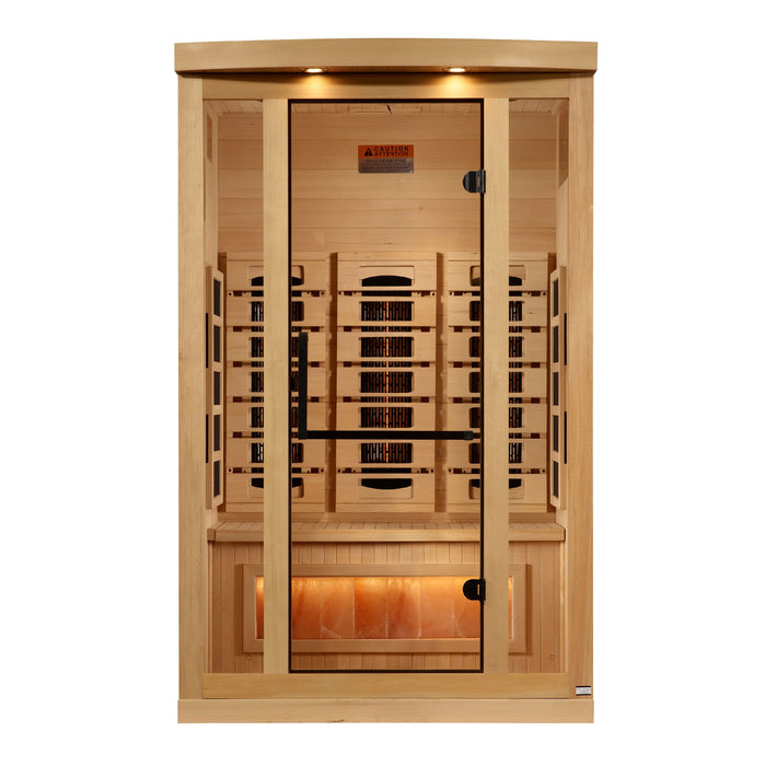 Golden Designs Reserve Edition 2 Person Indoor Full Spectrum Sauna w/ Himalayan Salt Bar (GDI-8020-03)