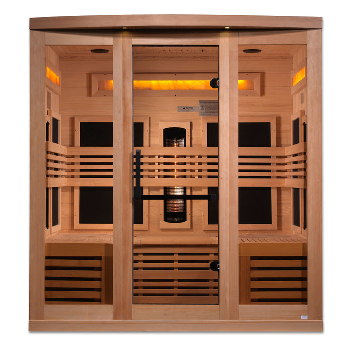 Golden Designs Reserve Edition 6 Person Indoor Full Spectrum Sauna w/ Himalayan Salt Bar (GDI-8260-01)