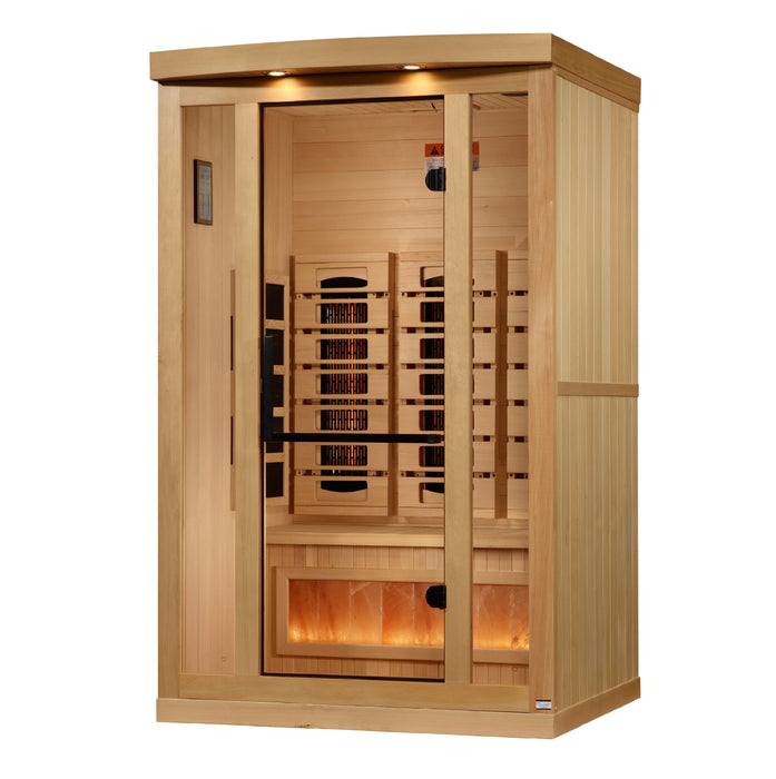Golden Designs Reserve Edition 2 Person Indoor Full Spectrum Sauna w/ Himalayan Salt Bar (GDI-8020-03)