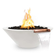 the outdoor plus cazo fire and water bowl exterior view

the outdoor plus cazo hammered copper fire water bowl patio setup

the outdoor plus cazo fire and water feature lit at night with flame and water

the outdoor plus cazo copper fire and water bowl stainless steel burner close up