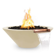 the outdoor plus cazo fire and water bowl exterior view

the outdoor plus cazo hammered copper fire water bowl patio setup

the outdoor plus cazo fire and water feature lit at night with flame and water

the outdoor plus cazo copper fire and water bowl stainless steel burner close up