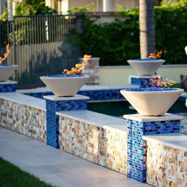 The Outdoor Plus 48” Cazo Round Concrete Fire Bowl outdoor fire feature

48 inch Cazo round concrete fire bowl with active flame

Close-up of concrete texture on The Outdoor Plus Cazo fire bowl

Outdoor patio with The Outdoor Plus 48 Cazo round concrete fire bowl