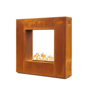 the outdoor plus williams fireplace corten steel outdoor firebox exterior view

the outdoor plus williams fireplace corten steel firebox front with flame

the outdoor plus williams fireplace backyard patio night fire feature

the outdoor plus williams fireplace corten steel firebox closeup rust finish detail