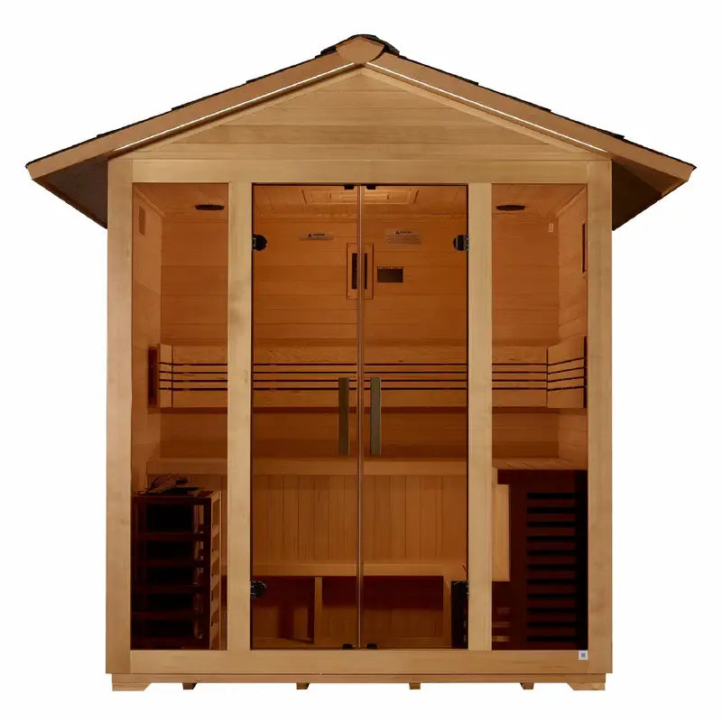 golden designs vorarlberg 5 person outdoor traditional sauna front view

interior canadian hemlock wood golden designs vorarlberg 5 person sauna seating five

8kW traditional stove golden designs vorarlberg 5 person outdoor sauna dimensions

bronze privacy glass door golden designs vorarlberg 5 person outdoor sauna exterior detail