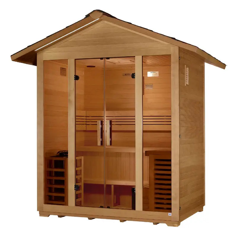 golden designs vorarlberg 5 person outdoor traditional sauna front view

interior canadian hemlock wood golden designs vorarlberg 5 person sauna seating five

8kW traditional stove golden designs vorarlberg 5 person outdoor sauna dimensions

bronze privacy glass door golden designs vorarlberg 5 person outdoor sauna exterior detail