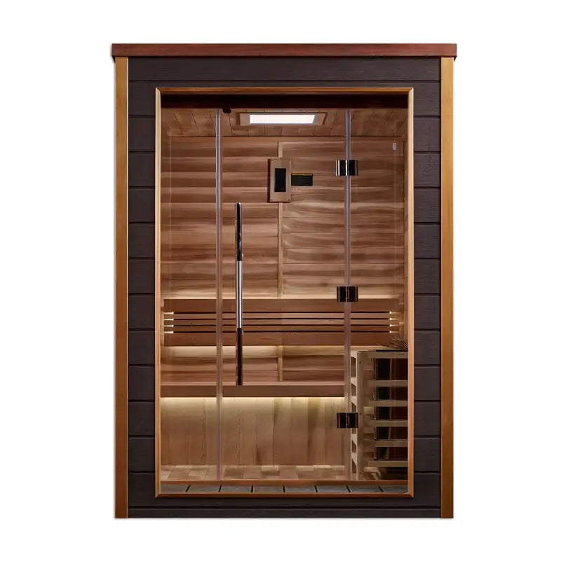 golden designs narvik 2 person indoor outdoor sauna front view

interior canadian red cedar golden designs narvik 2 person sauna seating two

6kw traditional stove golden designs narvik 2 person sauna electrical requirements

tempered glass door golden designs narvik 2 person indoor outdoor sauna exterior finish