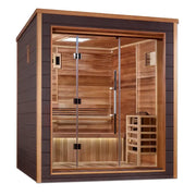 golden designs drammen 3 person indoor outdoor steam sauna front view

interior canadian red cedar golden designs drammen sauna seating three

8kw traditional stove electrical 240v 40amp golden designs drammen sauna

chromotherapy lighting and bluetooth audio golden designs drammen sauna exterior finish