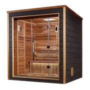 golden designs drammen 3 person indoor outdoor steam sauna front view

interior canadian red cedar golden designs drammen sauna seating three

8kw traditional stove electrical 240v 40amp golden designs drammen sauna

chromotherapy lighting and bluetooth audio golden designs drammen sauna exterior finish