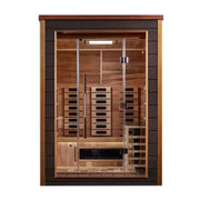 golden designs nora 2 person hybrid indoor outdoor sauna front view

interior canadian red cedar golden designs nora 2 person hybrid sauna seating two

full spectrum infrared panels golden designs nora 2 person hybrid sauna

6kw traditional stove golden designs nora 2 person indoor outdoor sauna electrical requirements