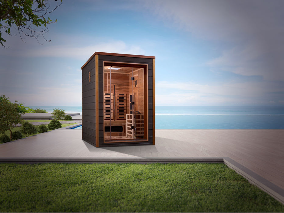 Golden Designs "Nora" 2 Person Full Spectrum PureTech™ Hybrid Indoor/Outdoor Sauna