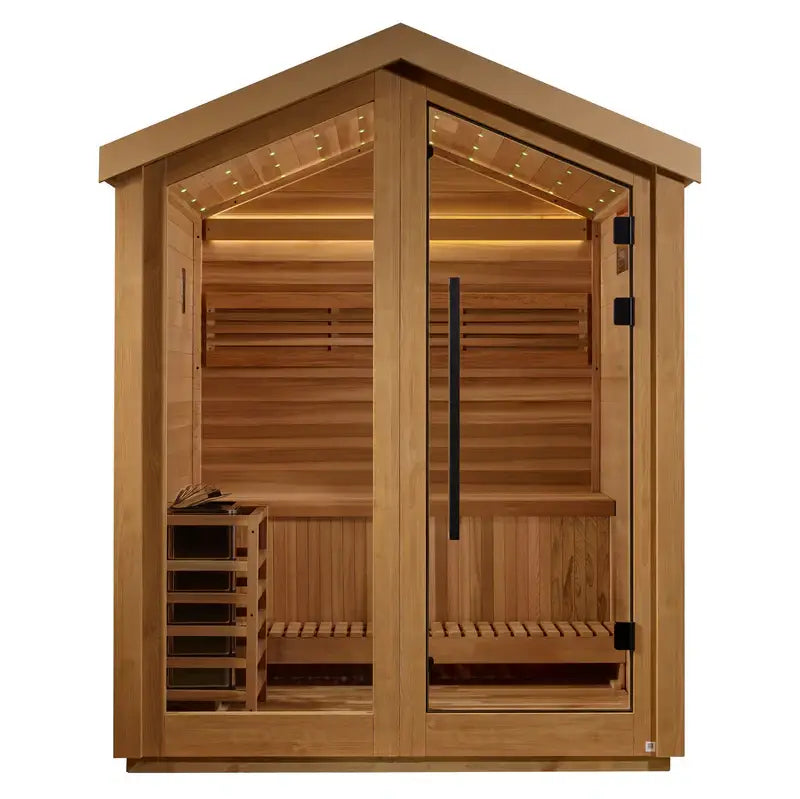 golden designs savonlinna 3 person outdoor traditional sauna front view

interior canadian red cedar golden designs savonlinna sauna seating three

8kw traditional stove golden designs savonlinna 3 person outdoor sauna electrical 240v 40amp

galaxy star color-therapy ceiling lighting golden designs savonlinna sauna exterior detail