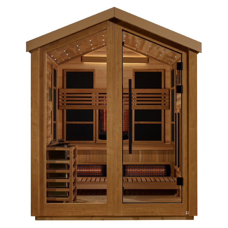 Golden Designs "Visby" 3 Person Full Spectrum PureTech™ Hybrid Indoor/Outdoor Sauna