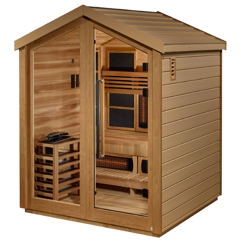 Golden Designs "Visby" 3 Person Full Spectrum PureTech™ Hybrid Indoor/Outdoor Sauna