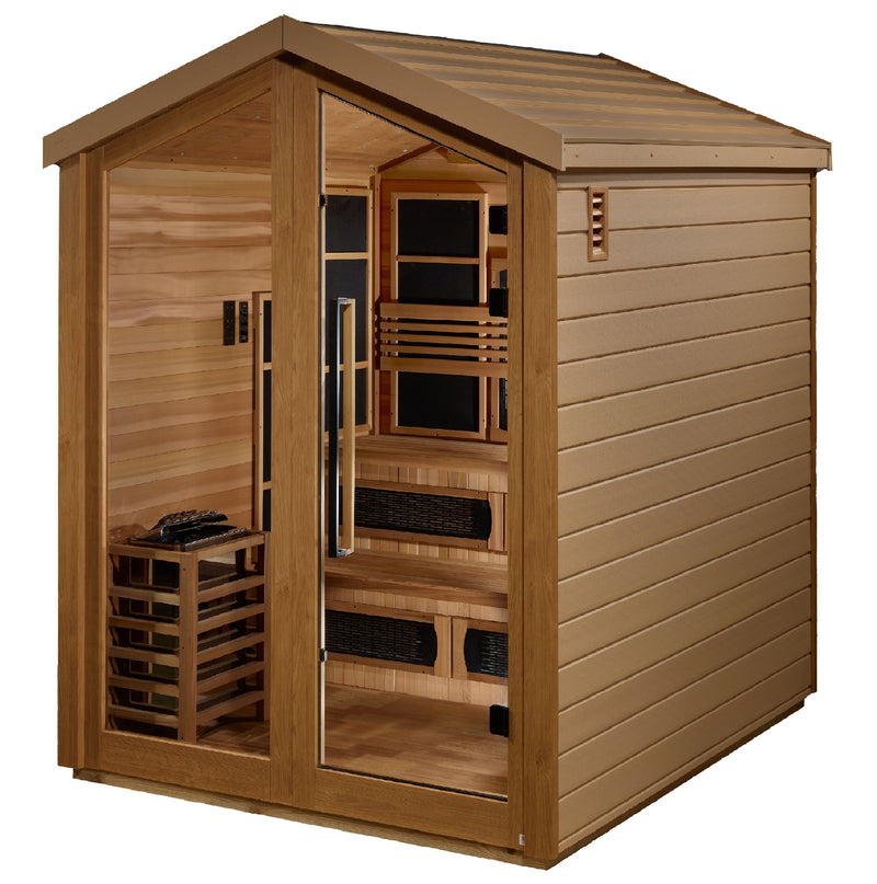 Golden Designs "Kaskinen" 6 Person Full Spectrum PureTech™ Hybrid Outdoor Sauna