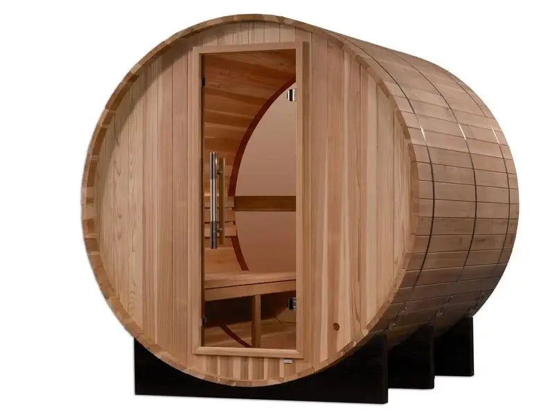 golden designs zurich 4 person barrel outdoor sauna front view

interior pacific cedar golden designs zurich barrel sauna seating four

bronze privacy tempered glass door golden designs zurich outdoor sauna

4 person barrel sauna golden designs zurich dimensions 75x73x80 inches