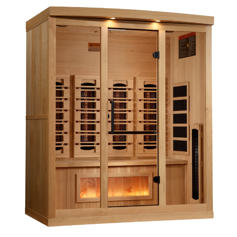 Golden Designs 4 Person Indoor Full Spectrum Infrared Sauna with Himalayan Salt Bar (GDI-8040-03)