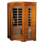 golden designs heming elite 2 person infrared sauna corner exterior

interior canadian hemlock bench and infrared panels golden designs heming elite sauna

ultra low emf carbon infrared panels inside heming elite sauna

chromotherapy lighting and tempered glass door golden designs heming elite indoor sauna