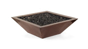 the outdoor plus maya 31 inch hammered patina copper fire bowl exterior view

the outdoor plus maya copper fire bowl round fire pit lit at night

the outdoor plus maya fire bowl patio setup close-up of flame and copper finish

the outdoor plus maya copper fire bowl burner interior detail