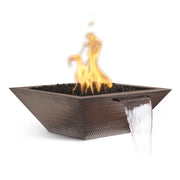 the outdoor plus maya copper fire and water bowl exterior view

the outdoor plus maya hammered copper bowl fire water feature patio setup

the outdoor plus maya fire and water bowl lit at night with flame and water spillway

the outdoor plus maya copper fire bowl stainless steel burner close-up