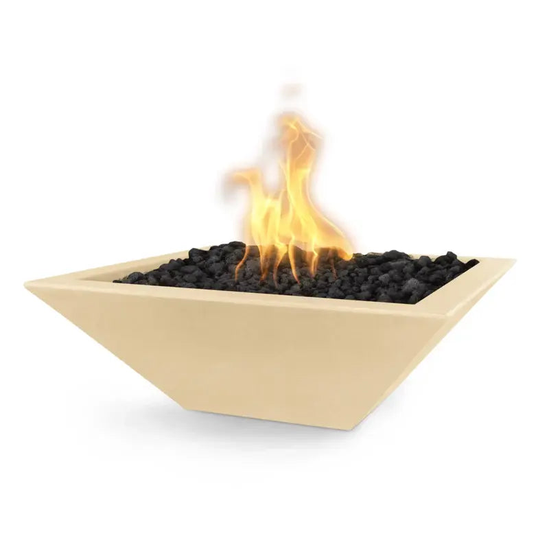 The Outdoor Plus 30” Maya Square Concrete Fire Bowl outdoor fire feature

30 inch Maya square concrete fire bowl with active flame

Close-up of concrete texture on The Outdoor Plus Maya fire bowl

Outdoor patio with The Outdoor Plus 30 Maya square concrete fire bowl
