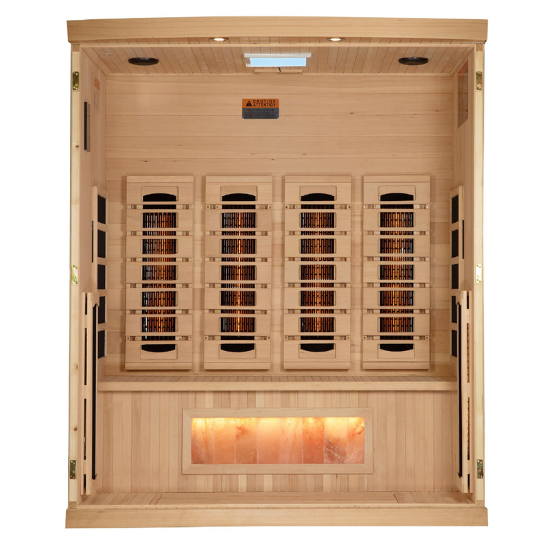 Golden Designs 4 Person Indoor Full Spectrum Infrared Sauna with Himalayan Salt Bar (GDI-8040-03)