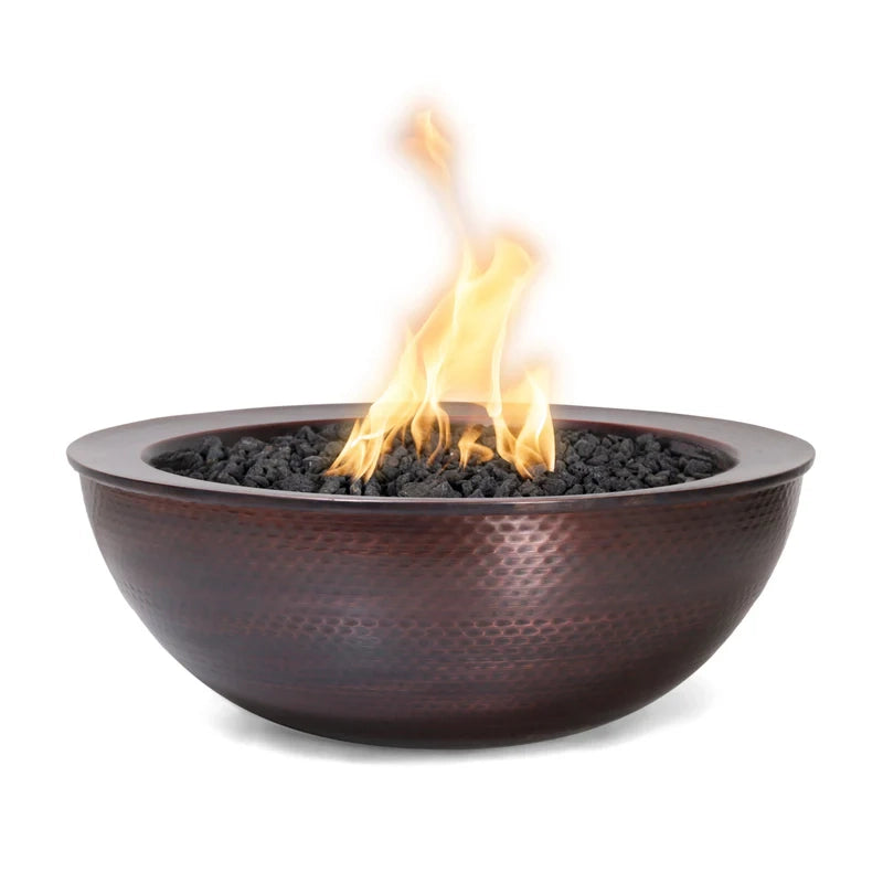 the outdoor plus sedona 27 inch hammered copper fire bowl exterior view

the outdoor plus sedona copper fire bowl patio fire pit flame at night

the outdoor plus sedona hammered copper fire bowl close-up burner interior

the outdoor plus sedona fire bowl outdoor living space setup