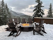 The Outdoor Plus Unity Round Fire Pit in powder-coated steel finish

Unity Round Fire Pit outdoor centerpiece with active flame

Close-up of powder-coated steel texture on Unity fire pit

Outdoor Plus Unity round fire pit on patio setting