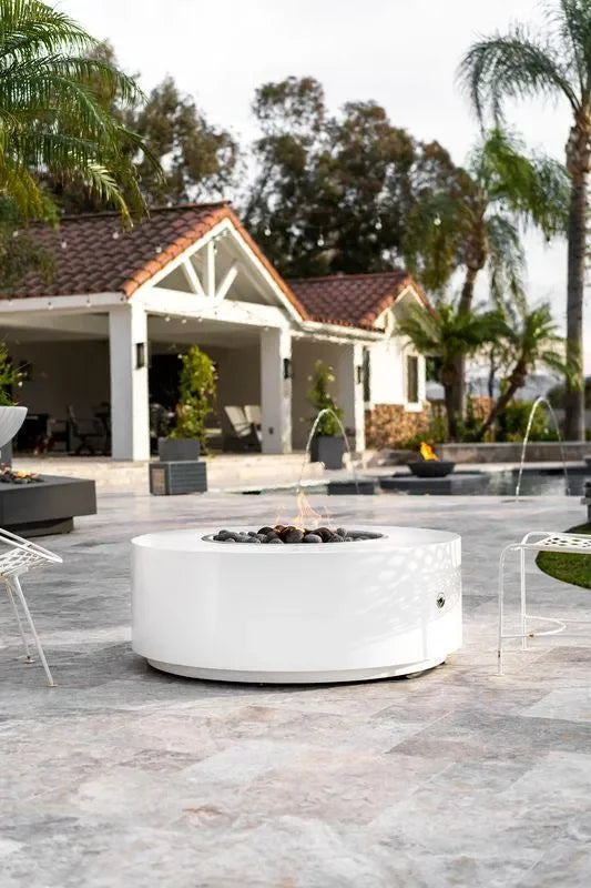 The Outdoor Plus Unity Round Fire Pit in powder-coated steel finish

Unity Round Fire Pit outdoor centerpiece with active flame

Close-up of powder-coated steel texture on Unity fire pit

Outdoor Plus Unity round fire pit on patio setting
