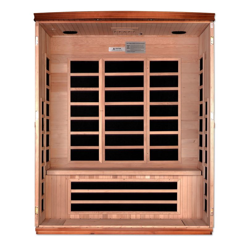Golden Designs "Lugano Elite Edition" Dynamic Indoor 3 person Infrared Sauna (DYN-6336-02 Elite)