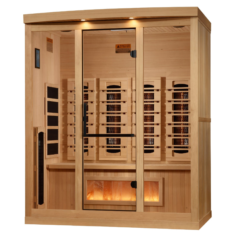 Golden Designs 4 Person Indoor Full Spectrum Infrared Sauna with Himalayan Salt Bar (GDI-8040-03)
