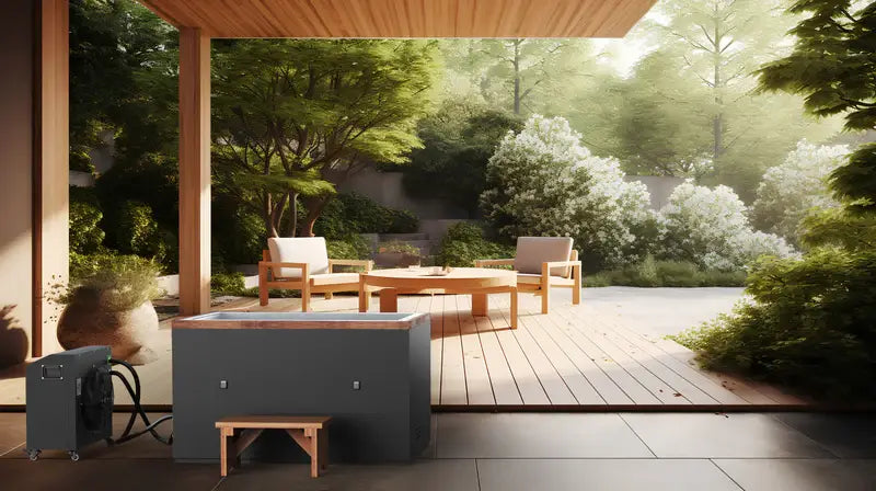 golden designs dynamic cold therapy cuboid 316 stainless steel cold plunge exterior view

interior 316 stainless steel cold plunge tub water therapy ergonomic plunge tub

pacific cedar step and safety cover golden designs cuboid cold plunge

cold plunge tub 50 inch length stainless steel cuboid plunge open lid