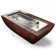 hpc fire phoenix copper fire bowl 47x25 exterior view

hpc fire phoenix hammered copper rectangular fire bowl flame at night

hpc fire phoenix fire bowl patio setup 30 inch h-burner close-up

hpc fire phoenix copper fire bowl stainless steel burner interior detail