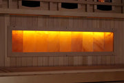 golden designs gdi-8020-03 2 person infrared sauna exterior front view

interior canadian hemlock golden designs 2 person infrared sauna bench and salt bar

infrared panels inside golden designs gdi-8020-03 near zero emf

chromotherapy lighting and bluetooth stereo golden designs reserve edition sauna